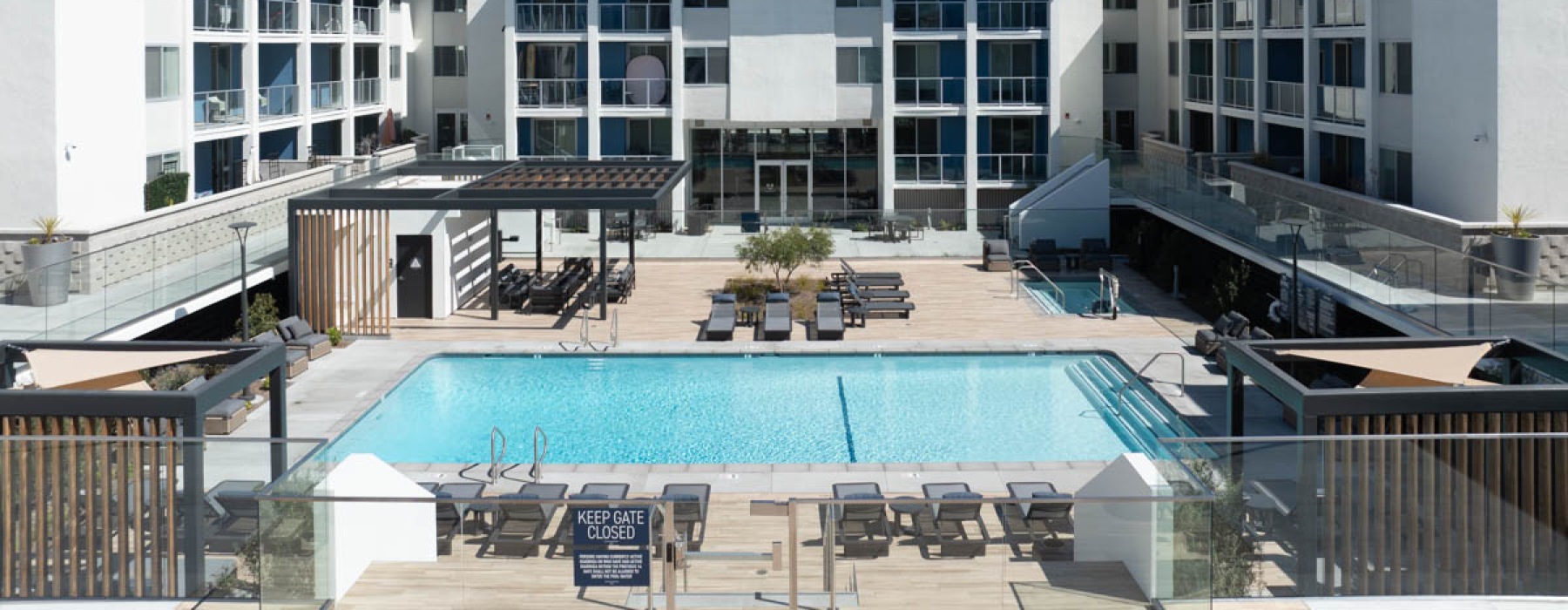 pool in a courtyard